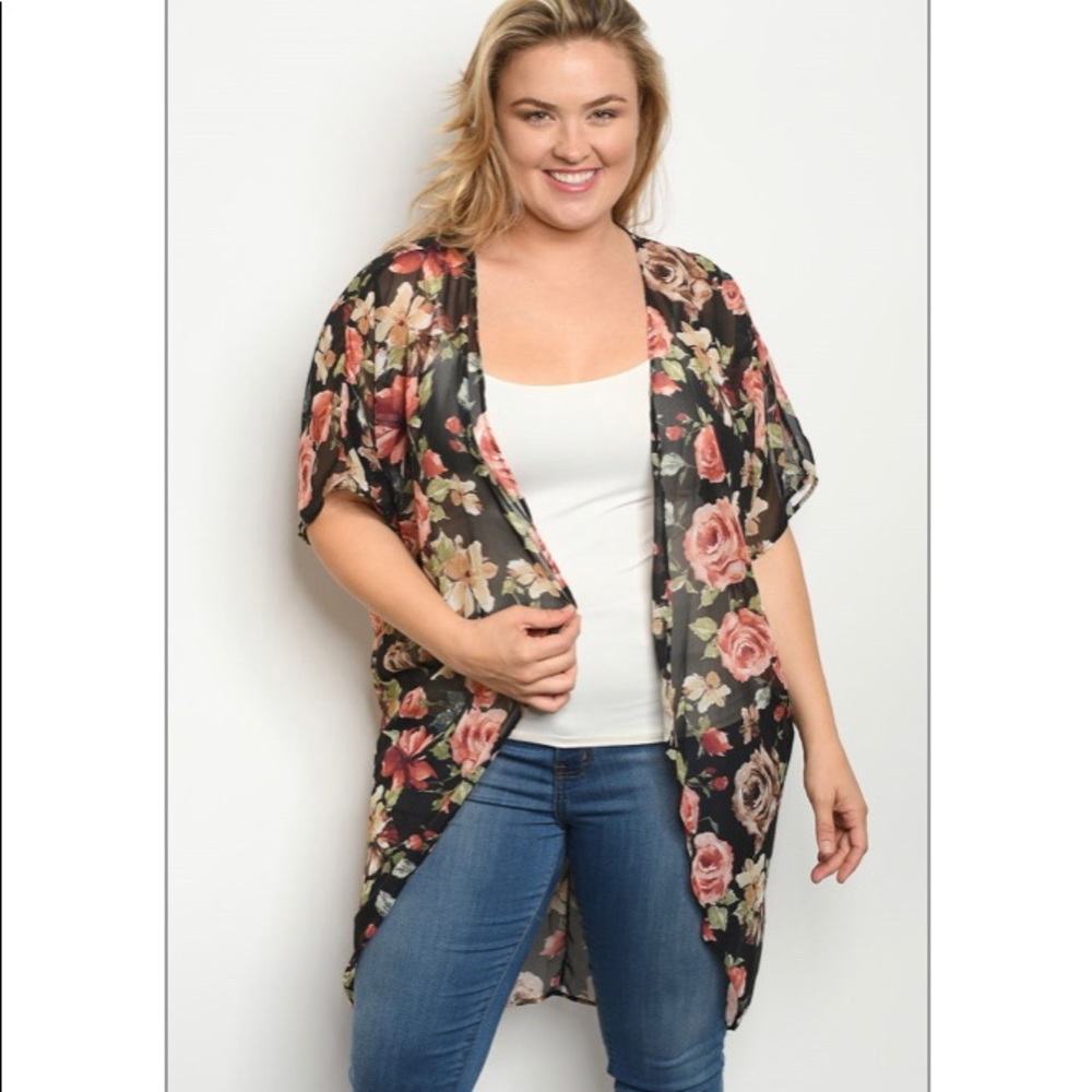 Floral Kimono Plus Size